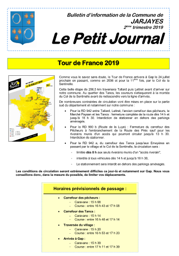 Le Petit Journal - 2ème trimestre 2019